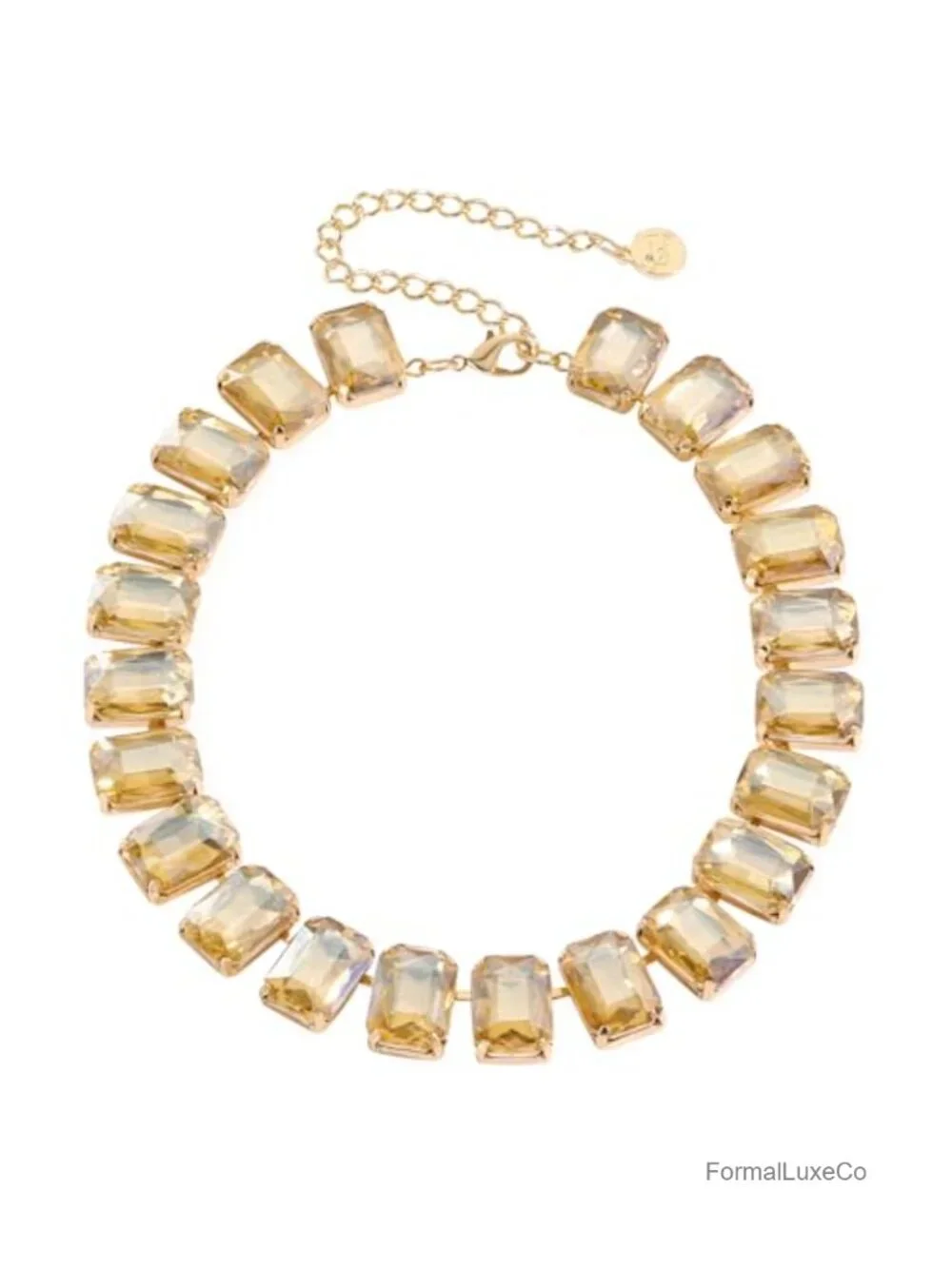 Rectangular Crystal Rhinestone Collar Necklace Wedding Sparkly Choker